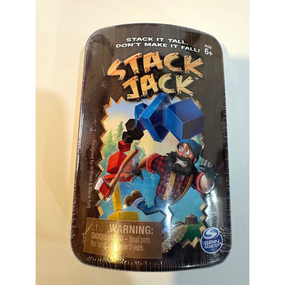 Spin Master Stack Jack Game Wood Stacking Balancing Travel Tin 2016 New Sealed